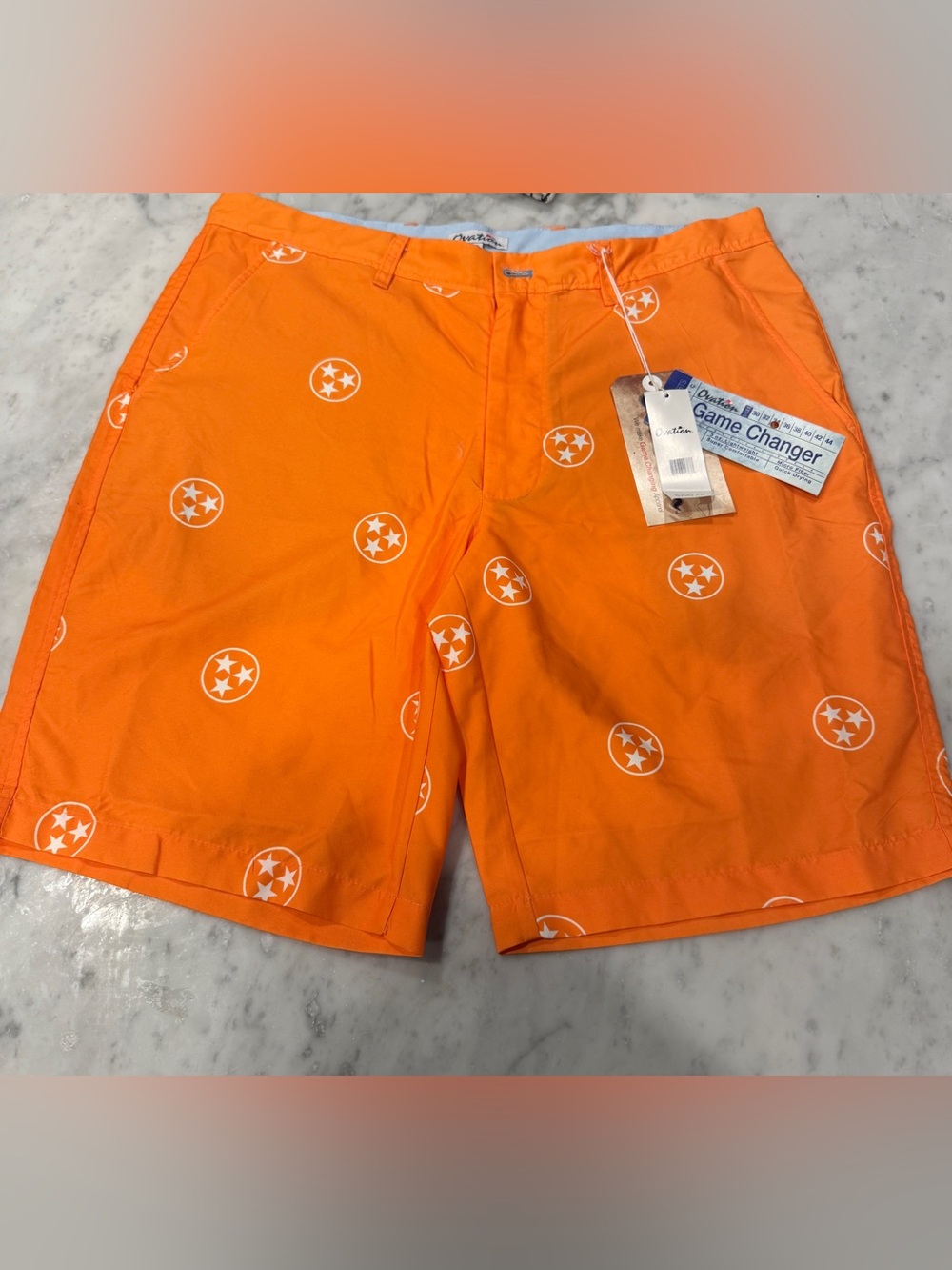 NWT University of Tennessee Orange Tri-Star Emblem Men's Shorts